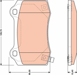 GDB4171 TRW Комплект гальмівних колодок з 4 шт дисків