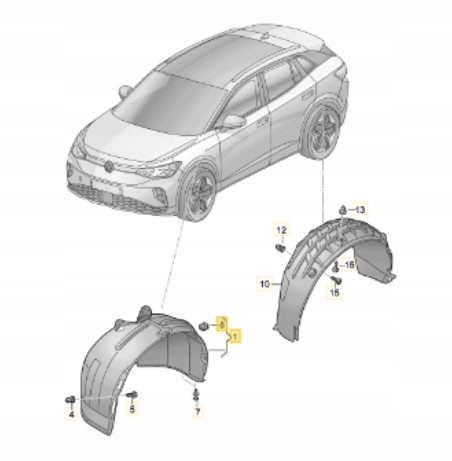Volkswagen OE OE VW 11A809958D НАДКОЛЕСО ПРАВЕ ПЕРЕДНЄ VW ID.4/ID.5