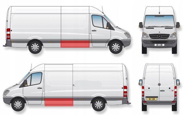 Китай 544\\7555255 VW CRAFTER 2E БІЧНА ОБКІДКА З отворами ПОРІГ LE 06-