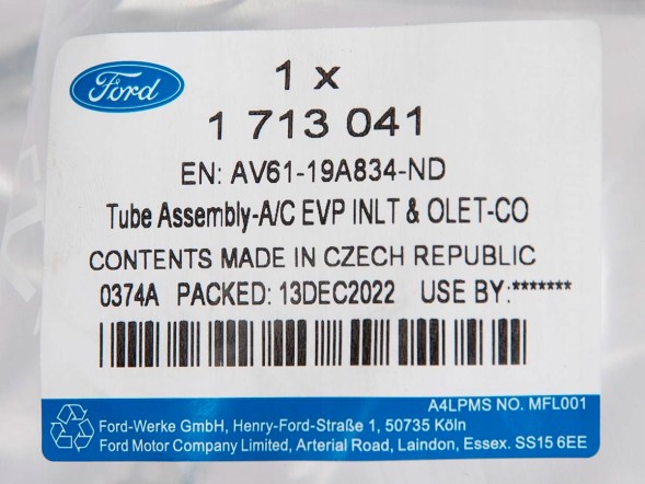Ford OE AV61-19A834-ND Шнур кондиціонера ford focus mk3 c-max mk2 1.6