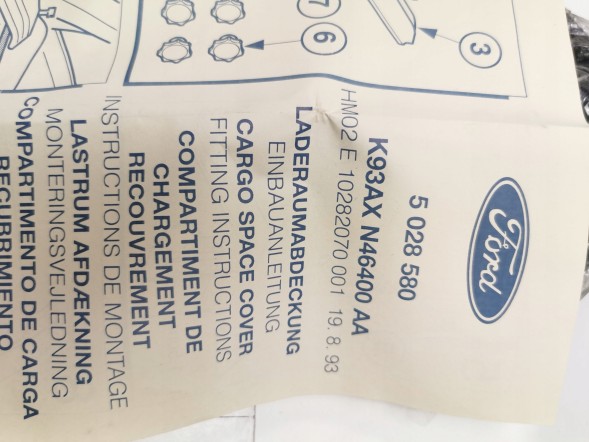 Ford OE Комплектація - Щиток вантажного відсіку FORD Escort/Orion 1990-1995 5028453