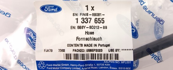 Ford OE НАДЛИШКИЙ ШЛАНГ ОХОЛОДЖУЮЧОЇ РІДИНИ FIESTA 2001-08 1337655 _ 5S6Y-8C012-BB