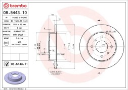 08 5443 11 BREMBO Диск гальмівний