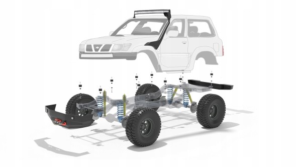 Китай Nissan Patrol Gu4 body lift 25mm lift 1 cal / wersja 3 drzwiowa Nissan Patrol Gu4 боді ліфт 25мм ліфт 1 дюйм / 3-дверна версія