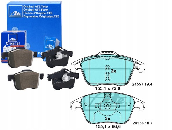 ATE PRO/13.0470-7230.2 ATE Керамічні гальмівні колодки citroen c4 c4 grand pi + асистент зіткнення #34