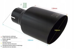 Ulter-Sport NBL1-101*/60 Насадка на глушник Ulter-Sport Ø 100 мм, довжина 190 мм, нержавіюча сталь