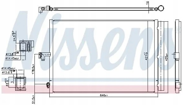 Nissens 940780 Осушувач кондиціонера радіатора охолоджувача