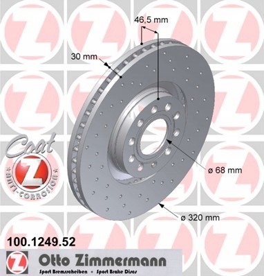 Zimmermann 100.1249.52 Zimmermann sport диски передні - audi a4 b7 320mm