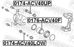 0174 ACV40LOW FEBEST ВТУЛКА НАПРЯМНА СУПОРТА ГАЛЬМІВНОГО ПЕРЕДНЬОГО
