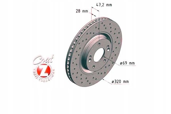 Zimmermann 285.3519.52 285.3519.52/Зимовий гальмівний диск. Hyundai i40 11- передній zimmermann
