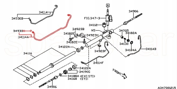 Subaru OE 34114AG071 Subaru oe 34114ag071 шнур системи гідропідсилювача керма legacy outback