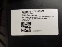 Audi OE S26371061 Корпус повітряного фільтра 4G0133836AF AUDI A6 RS6 4G0 C7 RS7 4G8