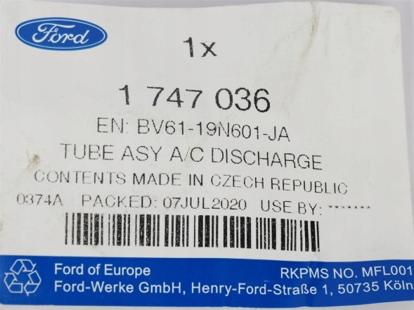 Ford OE BV61-19N601-JA Труба кондиционера 1.6 дизель фокус 11-12