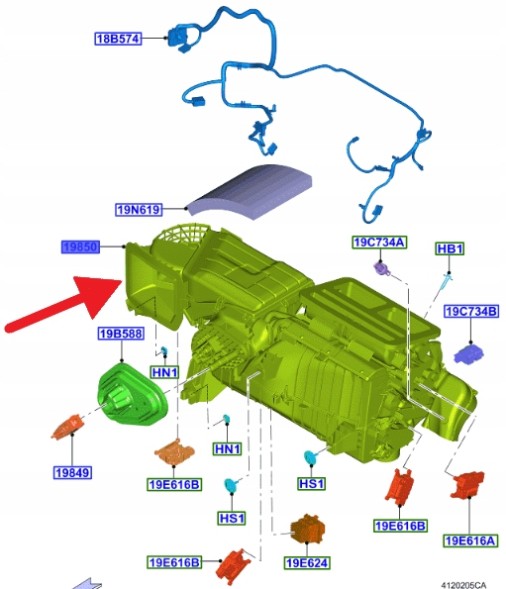 Ford OE JR3B-19850-AE JR3Z19850A ВИПАРНИК КОНДИЦІОНЕРА FORD MUSTANG 2017-2018 OE 2169809 _ JR3B-19850-AE