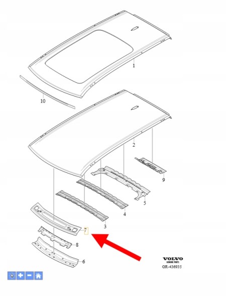 Volvo OE ВЕРХНЯ ПОПЕРЕЧИНА ДАХУ ПЕРЕДНЯ VOLVO XC90 2016- OEM/OE 31440362