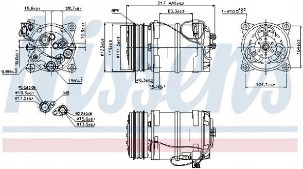 Nissens 89249 Компресор компресора кондиціонера 89249 nissens