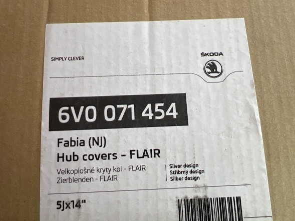 Skoda OE 6V0071454, DWP545076OE Ковпаки комплект ковпаків 14" Skoda Fabia Rapid 6V0071454 Нові оригінальні