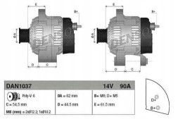 Denso DAN1037 Альтернатор альфа ромео dan1037 den