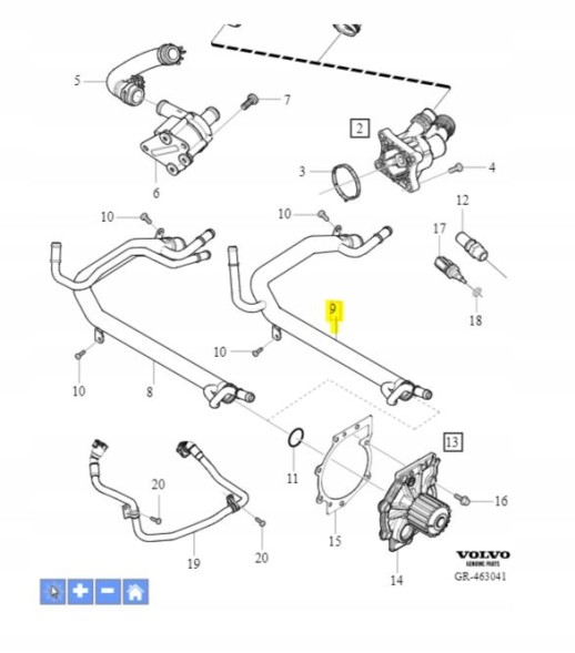 Volvo OE 31686269 Шнур трубки системи охолодження volvo s60 v40 xc70 xc60 v70 v60 s60 v40