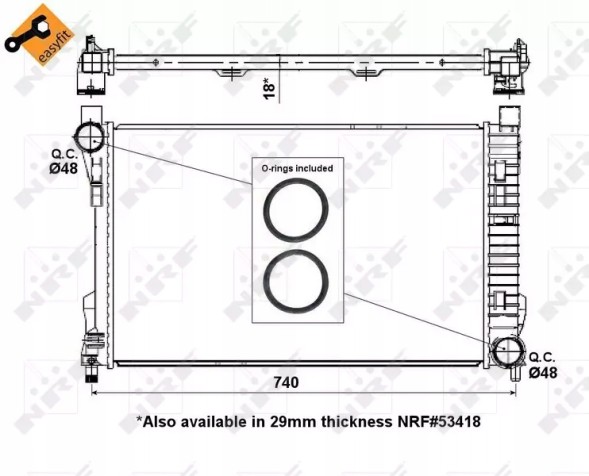 NRF 55310 55310/Nrf радіатор охолодження для w203 c-клас 00-