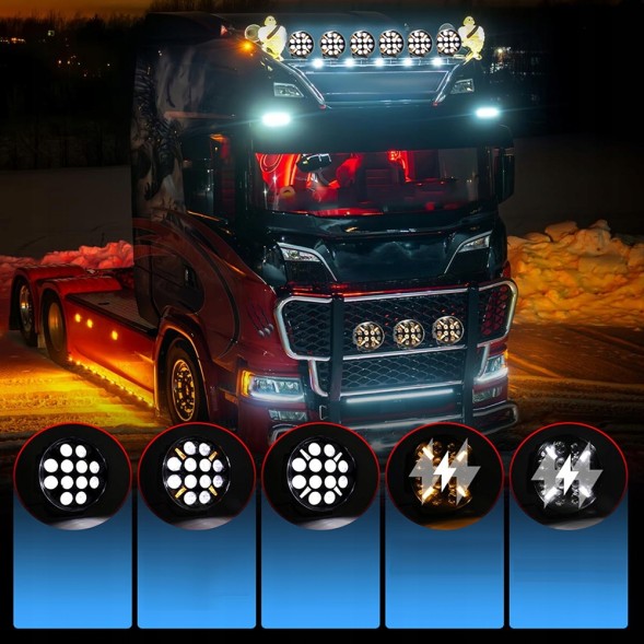 Китай CY6WNN5 4 шт. 9-дюймових світлодіодних прожекторів дальнього світла з помаранчево-білим миготливим світлом