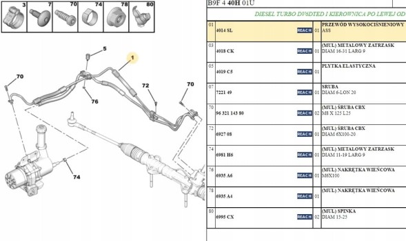 PSA 4014SL Трос гур оригінальний 4014sl berlingo 2 partner 2
