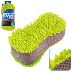 60247 VITOL Губка для миття авто мікрофібра 23 11 5 6см VSC 1395