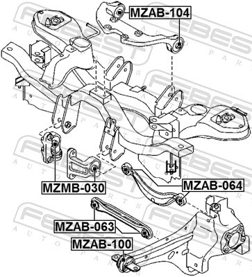 MZAB 104 FEBEST Сайлентблок