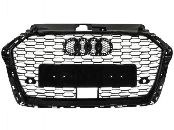 Китай AD241209-1 Решітка радіатора Audi A3 8V (після рестайлінгу), чорний глянець