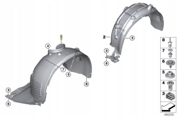 BMW OE 51717342176 Арка передня права BMW X1 F48