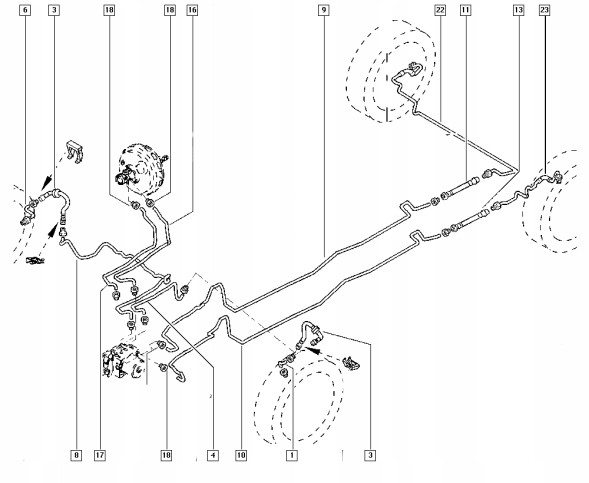 PHU DONOCIK ZPHM-0861 Zestaw przewodów hamulcowych sztywnych miedzianych: RENAULT ESPACE 4 Renault espace 4 - комплект жорстких мідних гальмівних проводів