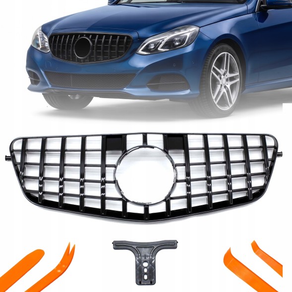 TOPGER KRG-ME-156 XX РЕШІТКА РАДІАТОРА MERCEDES DB E W212 09-12 ЧОРНИЙ ГЛЯНЕЦЬ СТИЛЬ GTR