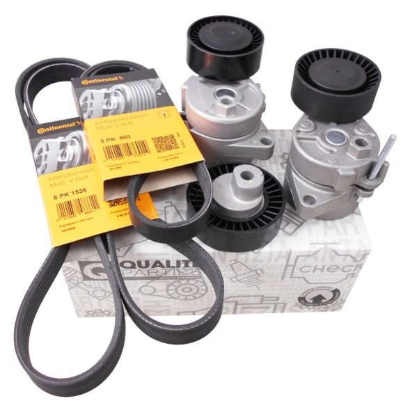 QP 11281427252, 11281738605, 11281433571, 6PK1538, 5PK865 НАТЯГУВАЧІ РЕМЕНЯ + РОЛИКИ + КЛИНОВІ РЕМІНЦІ BMW 3 E46 5 E39 7 E38 X5 E53