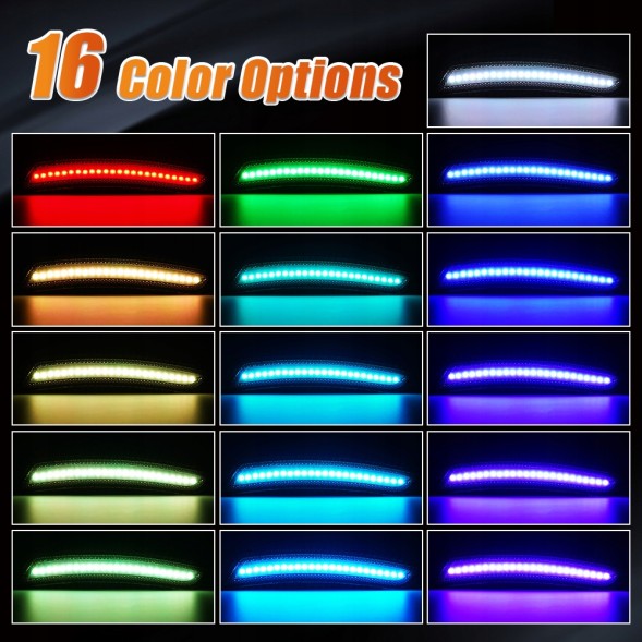 Китай JGD-CM16-FRSMRGB Габаритні LED ліхтарі – Передні та Задні – RGB + Пульт CHEVROLET CAMARO 2016-2023