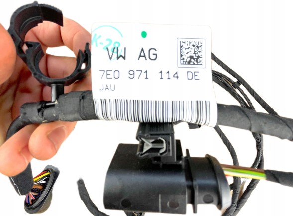 Volkswagen OE 7E0971114 , 7E0971114DE , NOWA wiązka przód Radar, otwieranie maski, czujnik temperatury VW T5 LIFT Комплект проводки бампера переднього PDC Радар Галоген НОВИЙ OE