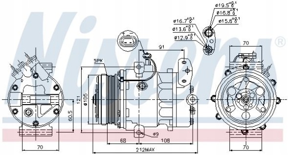 Nissens 89037 Компресор компресора кондиціонера 89037 nissens