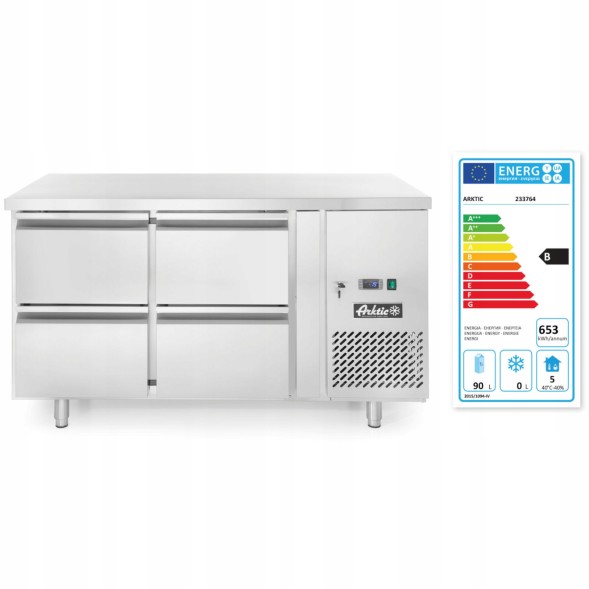 Китай WEW-SC-HP-1012784 Холодильний стіл ARKTIC Profi Line 280л Нержавіюча сталь 4 шухляди для гастрономії