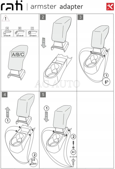 Rati 83.V01723 Підлокітник Armster 3, Seat Toledo, 2012-2019 р.в