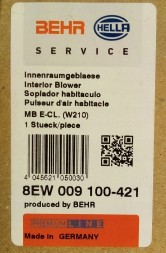 Behr Hella Service 8EW 009 100-421 Повітродувка BEHR 8EW009100-421MERCEDES