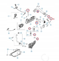 Mopar 6000630159 НАБІР УЩІЛЬНЕНЬ ОХОЛОДЖУВАЧА EGR JEEP GRAND CHEROKEE WK2 3.0 TD 14-23 MOPAR