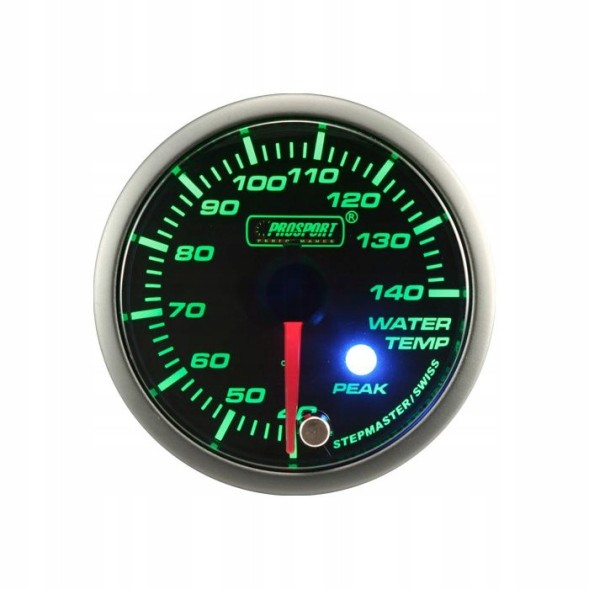 Китай 216SMWGWTSWL270 Індикатор температури води Prosport , серія Stepper Motor Peak, 52 мм, зелений