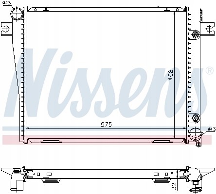 Nissens 60601A Охолоджувач, система охолодження двигуна nissens 60601а