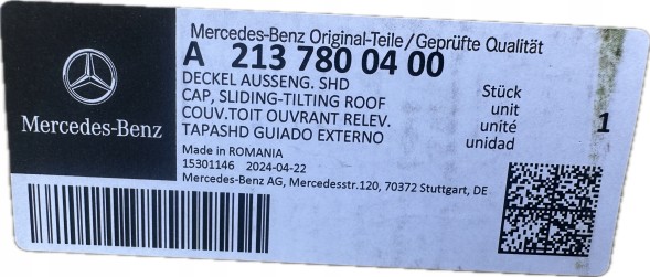 Mercedes-Benz OE PRZEDNIA CZESC DACHU MERCEDES E W213 GLB W247 EQB V243 W243 ORYGINAL 2137800400 ПЕРЕДНЯ ЧЕШКА ДАХУ MERCEDES E W213 GLB W247 EQB V243 W243 OM 2137800400