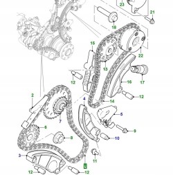 Китай JDE40593KIT Комплект ГРМ Jaguar F-PACE E-PACE XE XF 260 2.0 дизель Ingenium