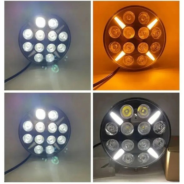 Китай ZN77U6H 4 шт. 9-дюймових світлодіодних прожекторів дальнього світла з помаранчево-білим миготливим світлом