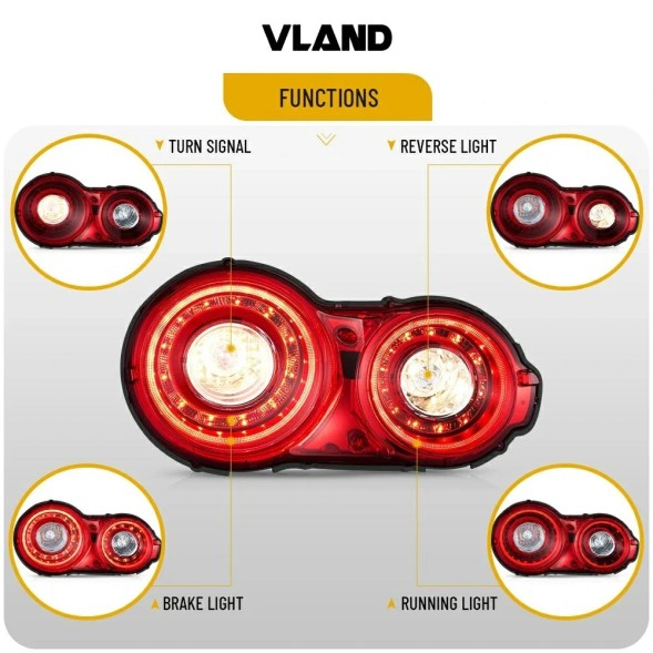 VLAND LDNI10 270091-1 MHM Комплект задніх ліхтарів Vland Led Neon Tuning Lift-look Nissan GTr GT-r r35 2008-2025
