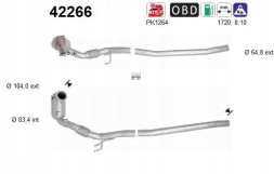 AS 42266 Каталізатор випуск євро 6 42266 as audi seat skoda