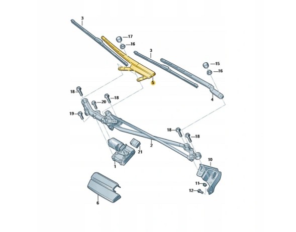 Audi OE 4L1955408B1P9 Плече склоочисника фронт праве audi q7 oe
