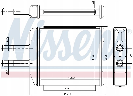 Nissens 707072 Теплообмінник, обігрів салону nissens 707072