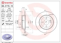 08 C172 10 BREMBO Диск гальмівний